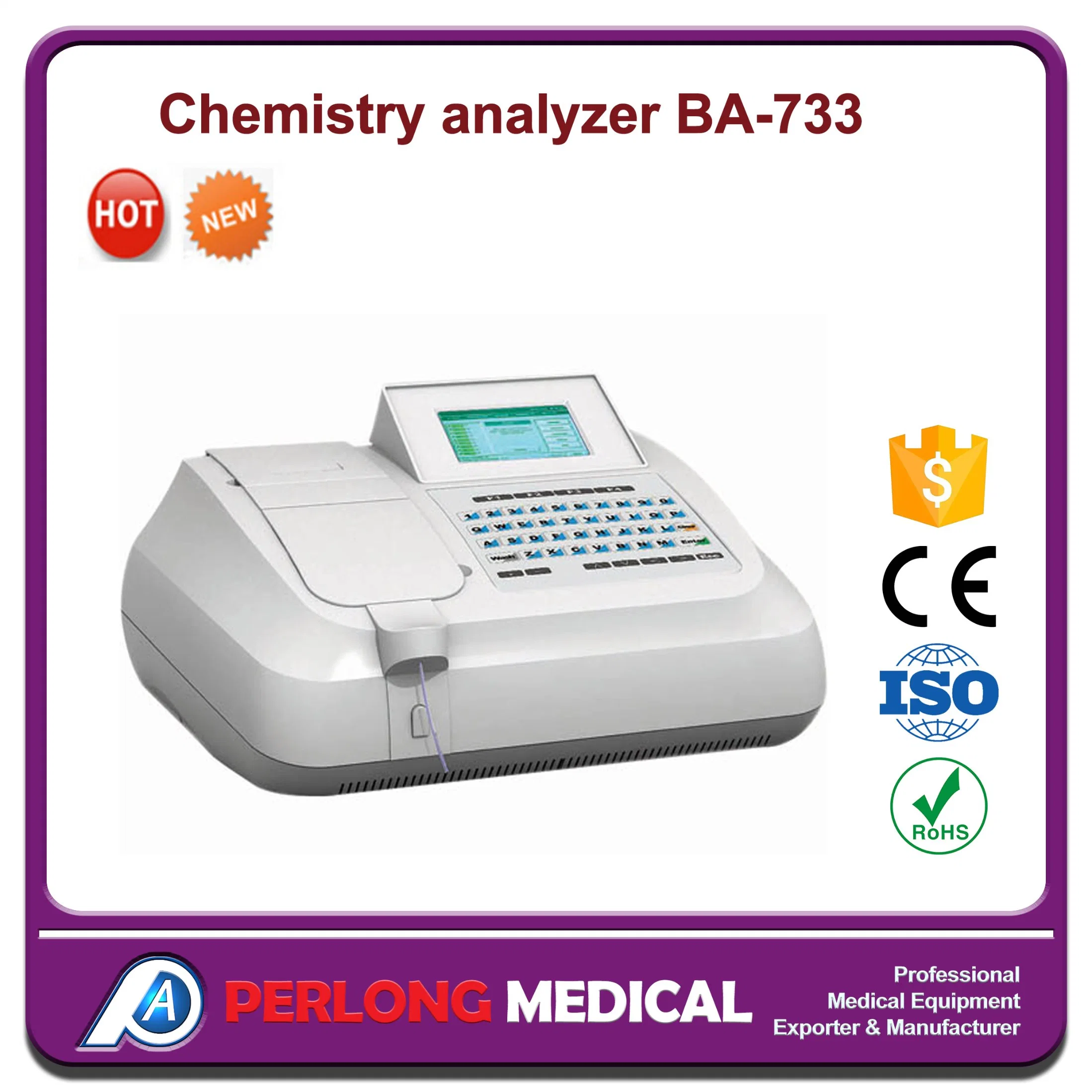 Ba-733 matériel de laboratoire de biochimie semi-automatique Analyzer/analyseur de chimie