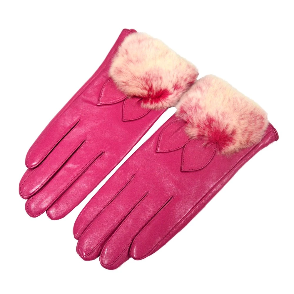 High quality/High cost performance  Customizable Colours Glove Daily Life Usage Sheepskin Gloves Pink Mittens Whole Leather