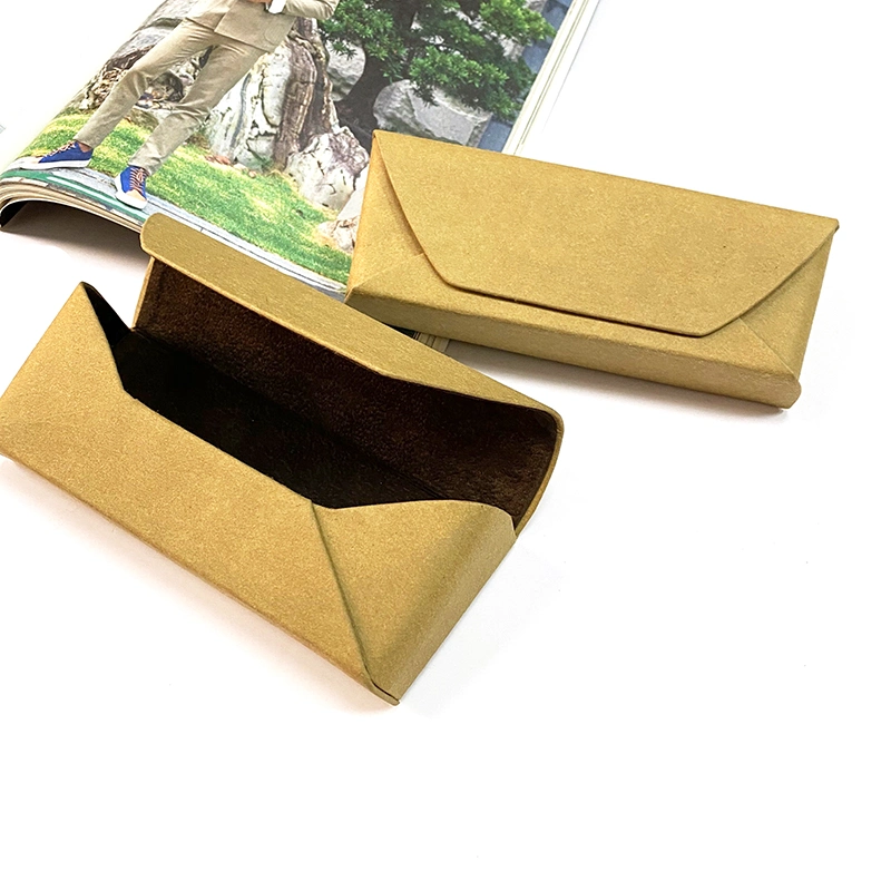 Customized Logo Eco Friendly Glasses Case Recycled Kraft Paper Sunglasses Box