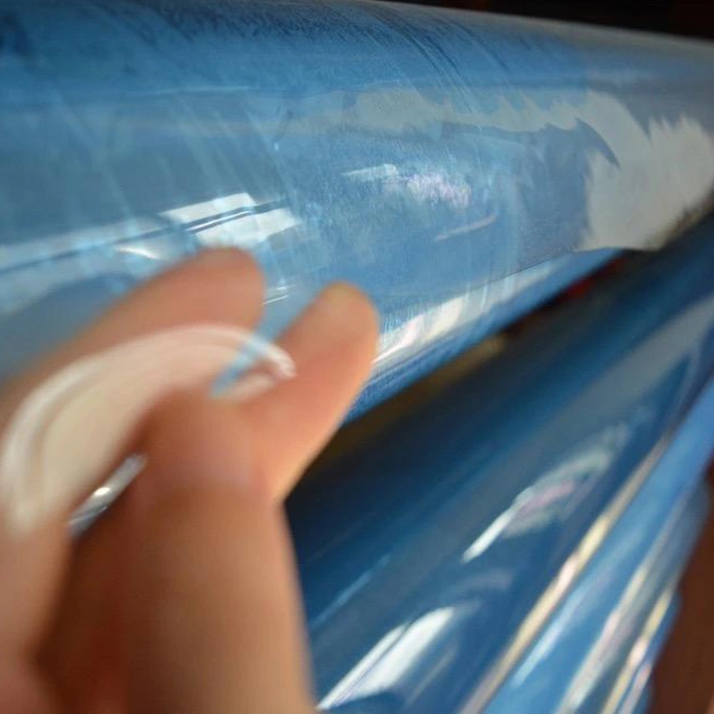 PVC Film Transparent Soft Blue Plastic Film Roll Normal Clear Polyester Film Roll