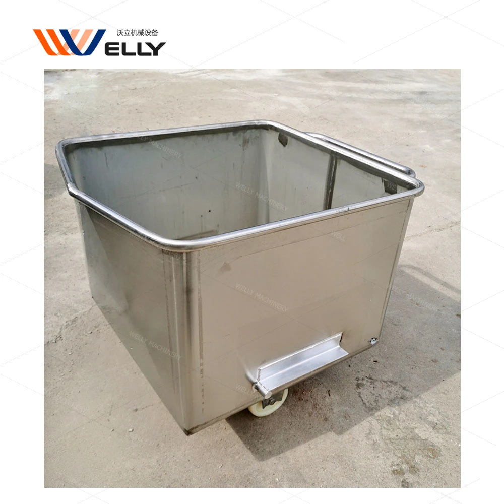 Easily Cleaned Stainless Steel Bin Metal Kitchen Cart Stainless Steel Kitchen Trolley