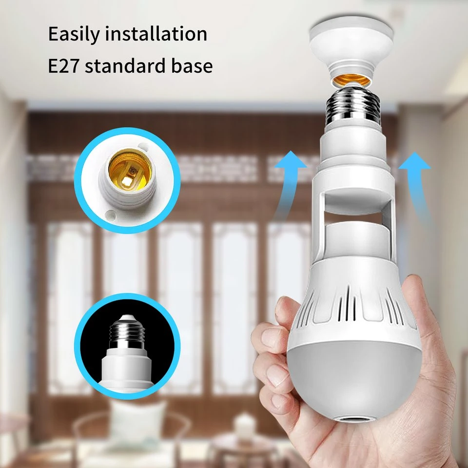 Hot Qearim V380 PRO HD 1080P 2021 New Item LED Light Bulb Wireless WiFi Smart IP Camera 360 Degree