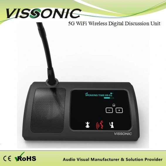 Conference System 5g WiFi Wireless Digital Discussion Chairman Unit Vis-Wdc-T