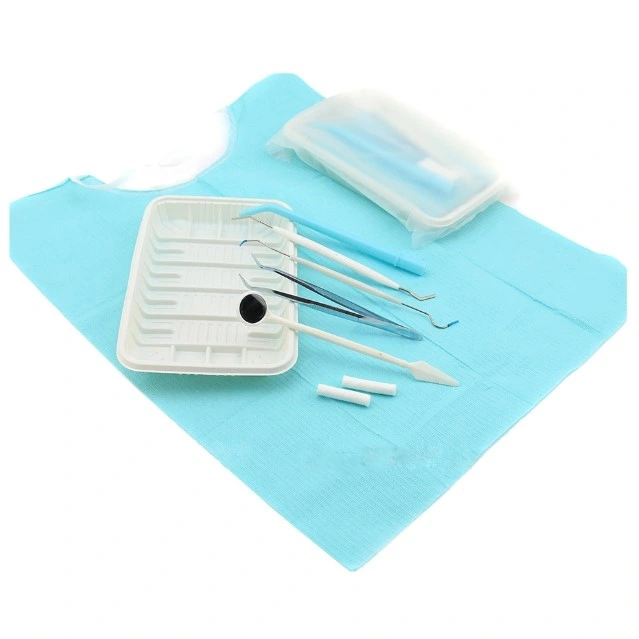 SJ Kit de instrumentos de examen dental estéril y desechable para dentistas orales