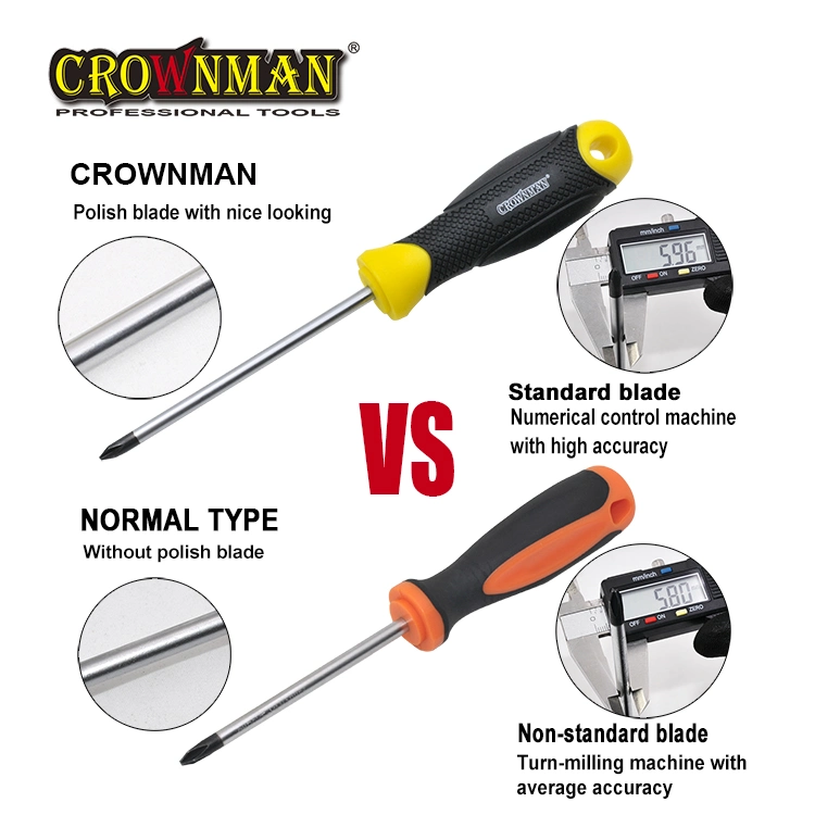 Crownman 6pzas CR-V Material TPR Mango destornillador para uso de bricolaje