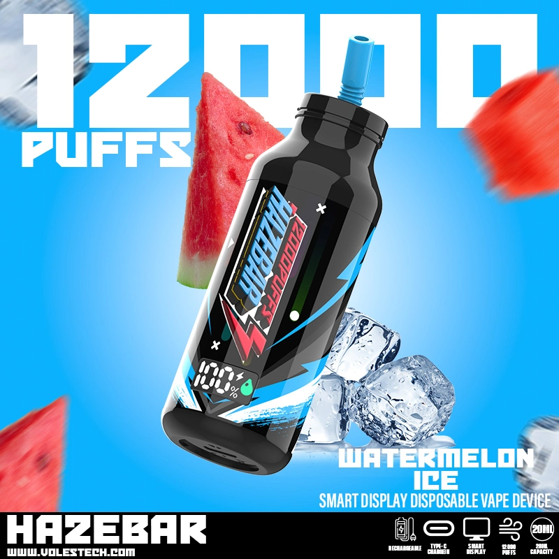 Original Hazbar 10000 Puff Bar 10K Vape Pen Pod jetable Appareil Puff 12K rechargeable E cigarette en option en gros I Vape Bouffée