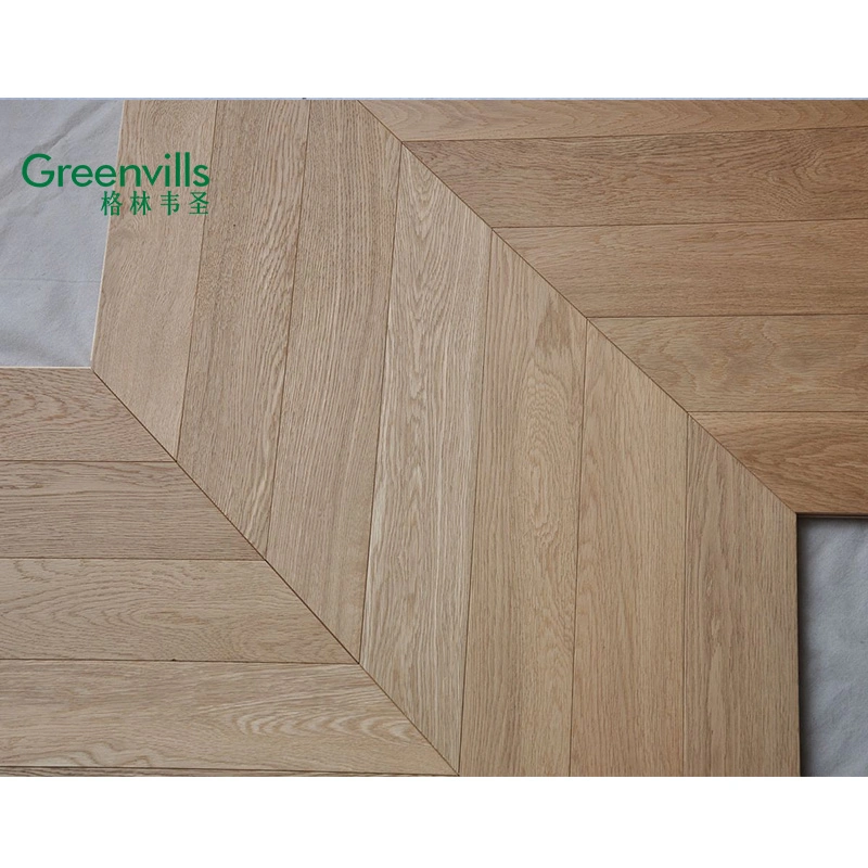 Novedoso diseño Chevron Espina/Real de ingeniería de suelos de parquet de madera de roble/pisos de madera