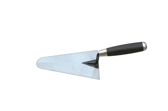 Bricklaying Trowel, Triangular, Wooden Handle, Metal Cover 140mm
