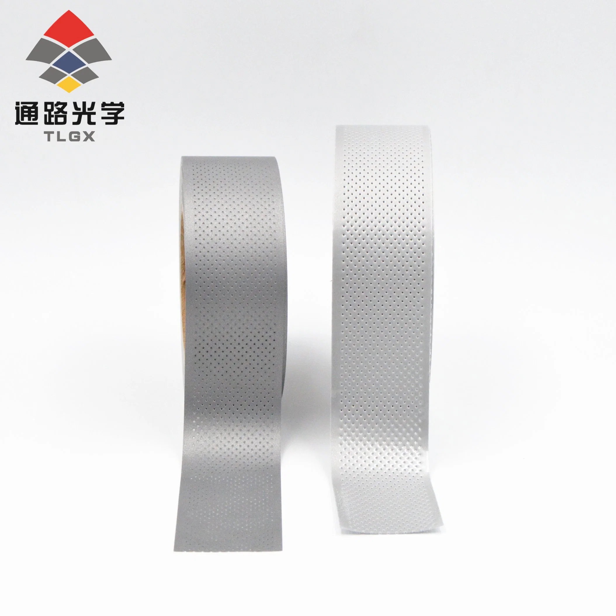 High Visibility Silver Reflective Spandex Fabric with Perforated Pattern Elastic Reflective Tape