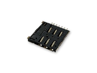 2.54 mm Pitch Chip SIM Card Holder Connector with Ejector 8 Circuits