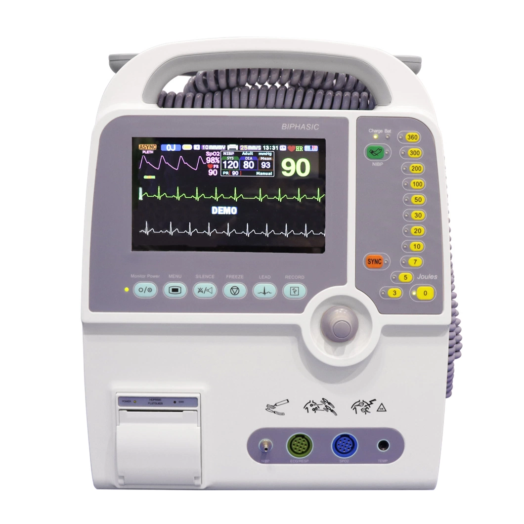 HC-8000C Portable Biphasic Emergency Cardiac External Defibrillator Monitor