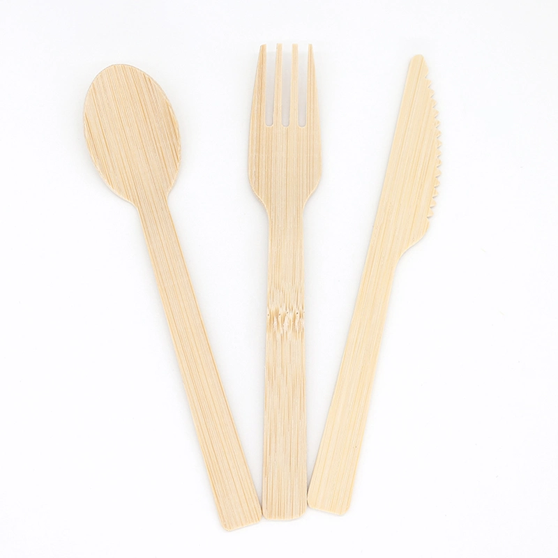 100% Biodegradable Compostable Disposable Bamboo Knife Fork Spoon