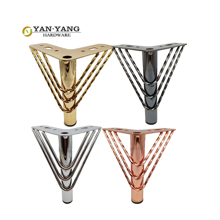 Yanyang Customized High 150mm Modern Furniture Bed Legs Black Metal Sofa Feet