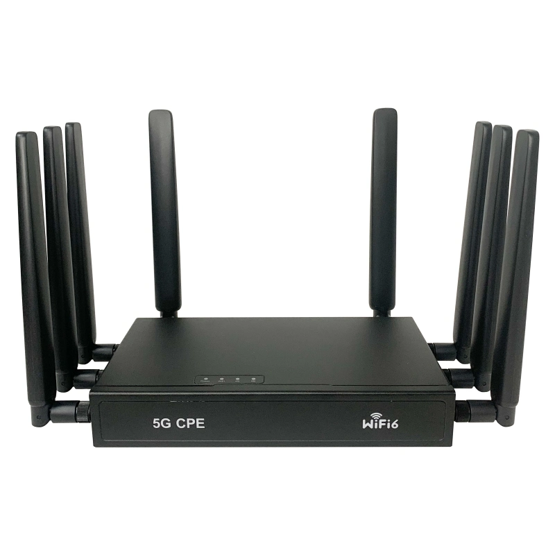 wifi sem fios 5g LTE CPE 2.4 G e 5 g Dual Band WiFi6 802.11ax Router com 8 antenas externas sinal mais forte cobertura mais ampla de 5 g/4G Ranhura SIM Classe Industrial