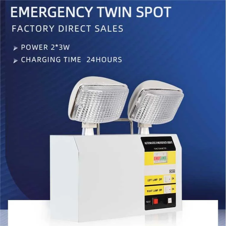 High Mounting Rechargeable Ni-CD Battery Twin Spot LED Emergency Light