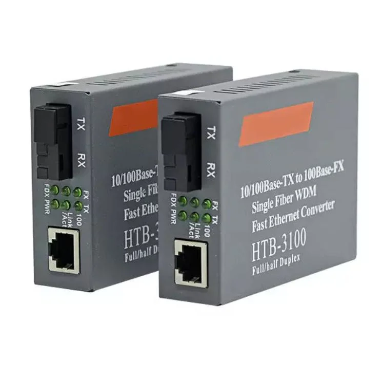 10/100m modo único fibra NetLink fibra óptica Media Converter Conversor de meios de fibra HTB 3100ab