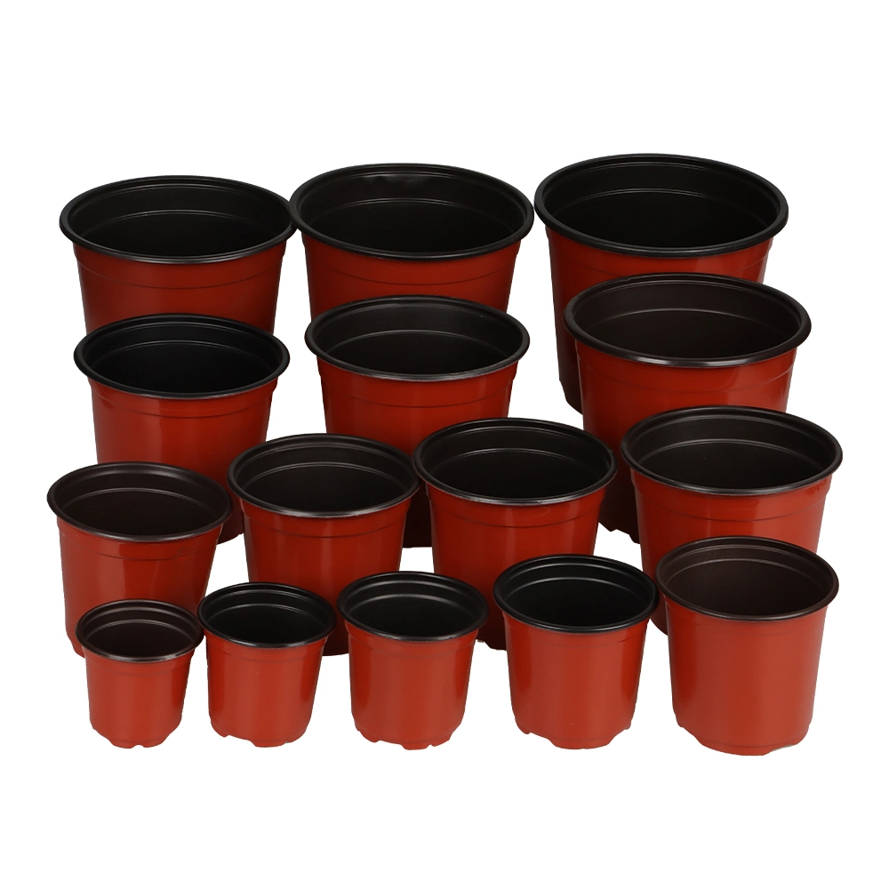 Factory Price OEM Greenhouse 15 Sizes PP Seed Starter Pots Maceta Round Shape Two-Color Flower Pot for Succulent Bonsai (SED130120)