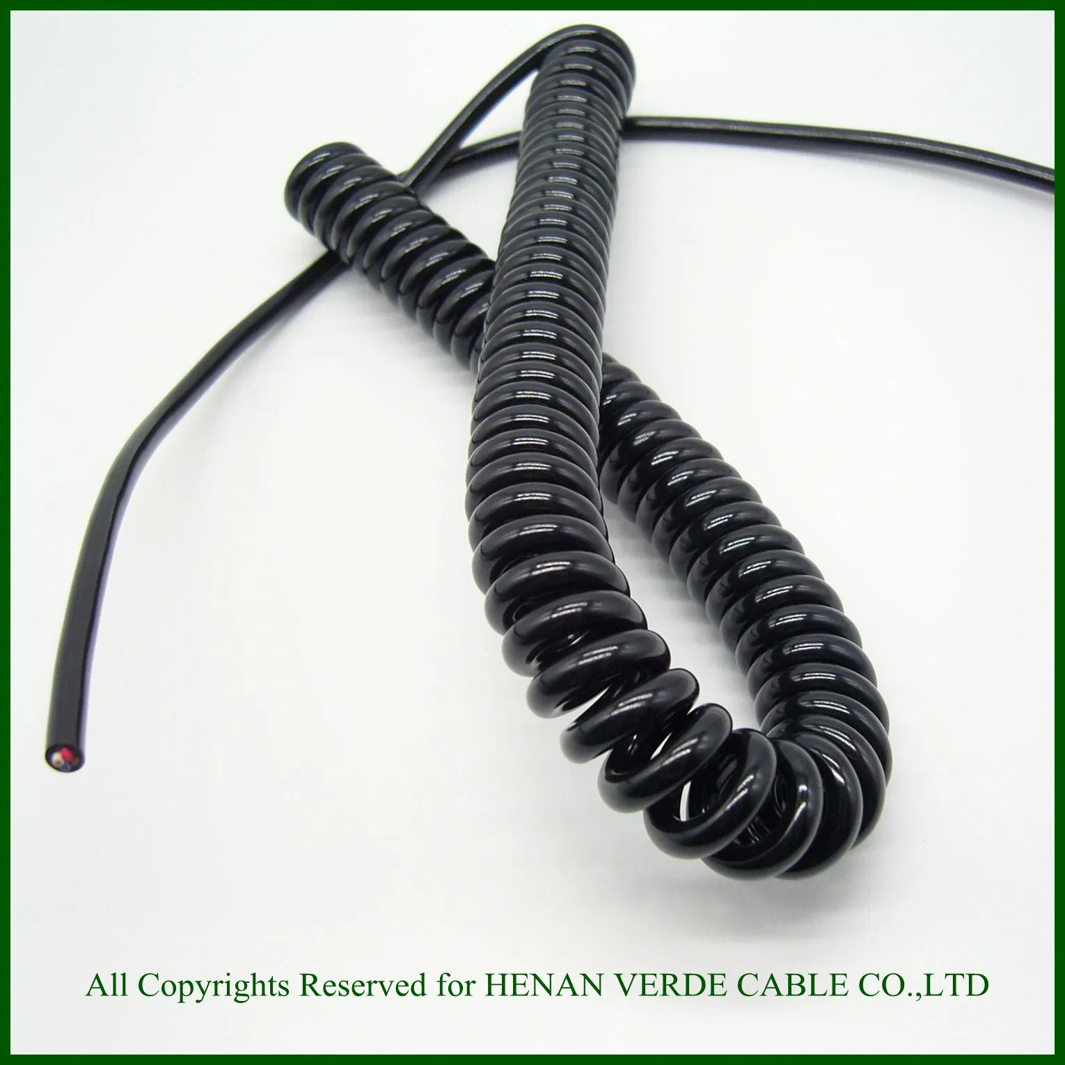 Flexible Extension Cables PU PUR Spring Coiled Spiral Wire Cable for Auto Car and Trailer