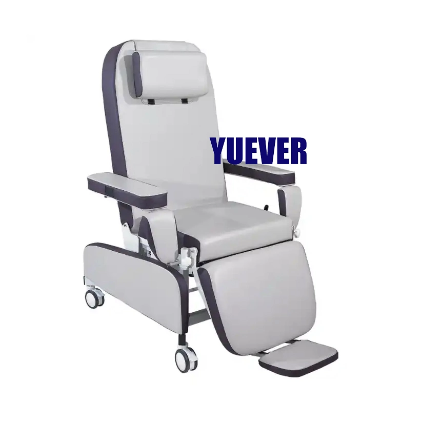 Yuever Medical Stainless Steel Folding Electric Reclining Blood Donor Arm Collection Dialysis Chair