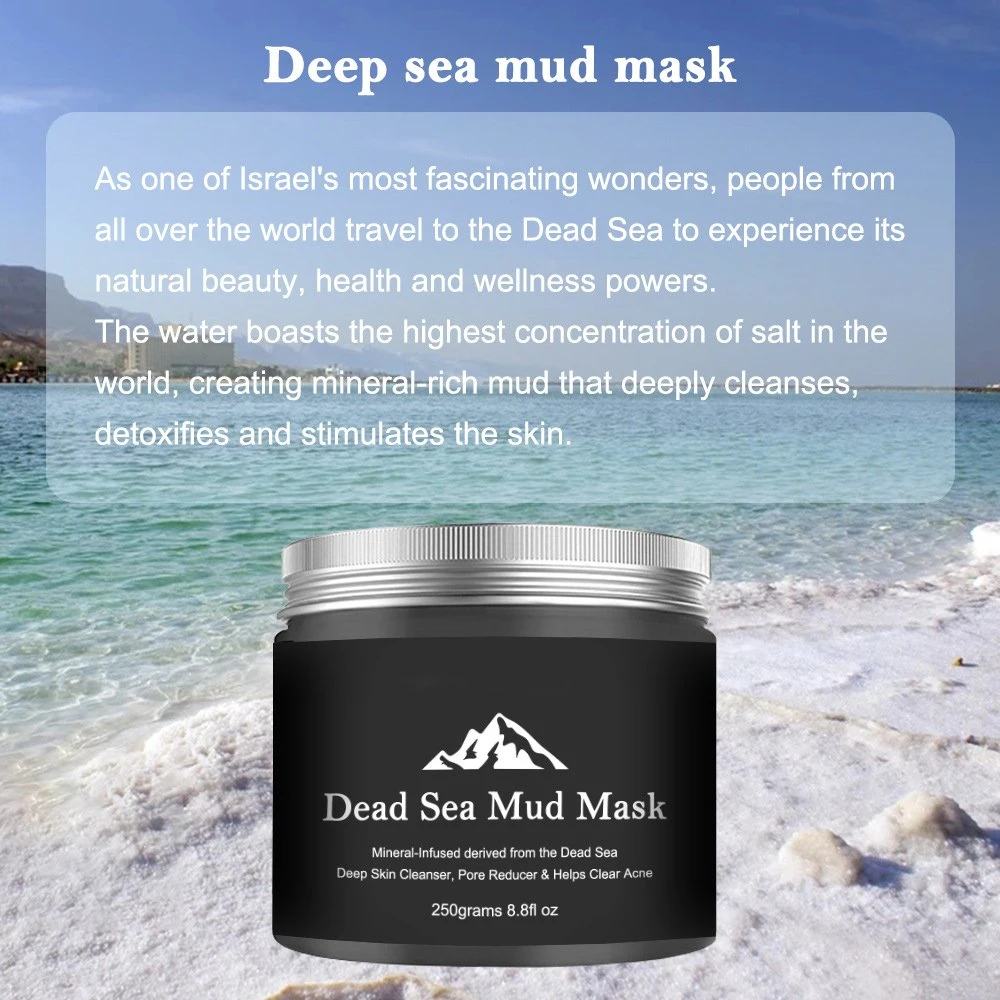 Pele coreana Private Label Natural Clay facial Máscara vulcânica Dead Máscara de lama do mar para rosto e corpo