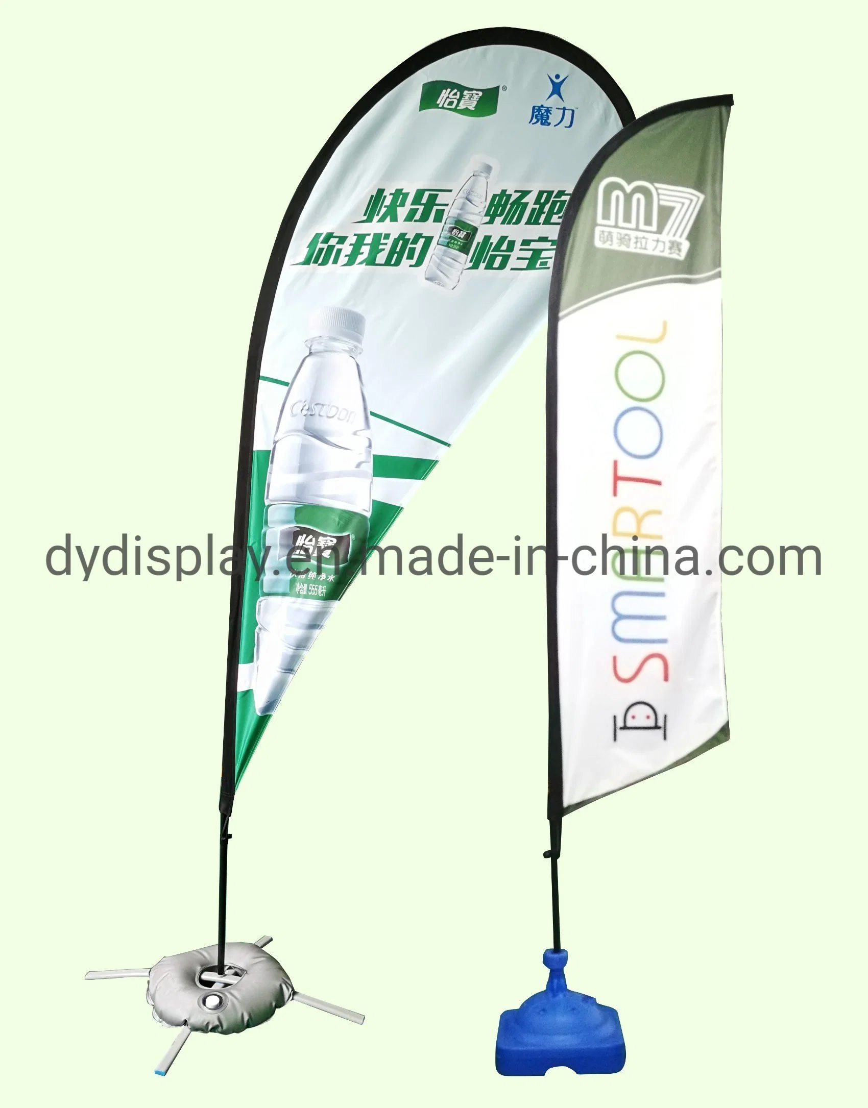 Custom Double Side Printing Promotional Feather/Teardrop Beach Flag for Outdoor Advertising