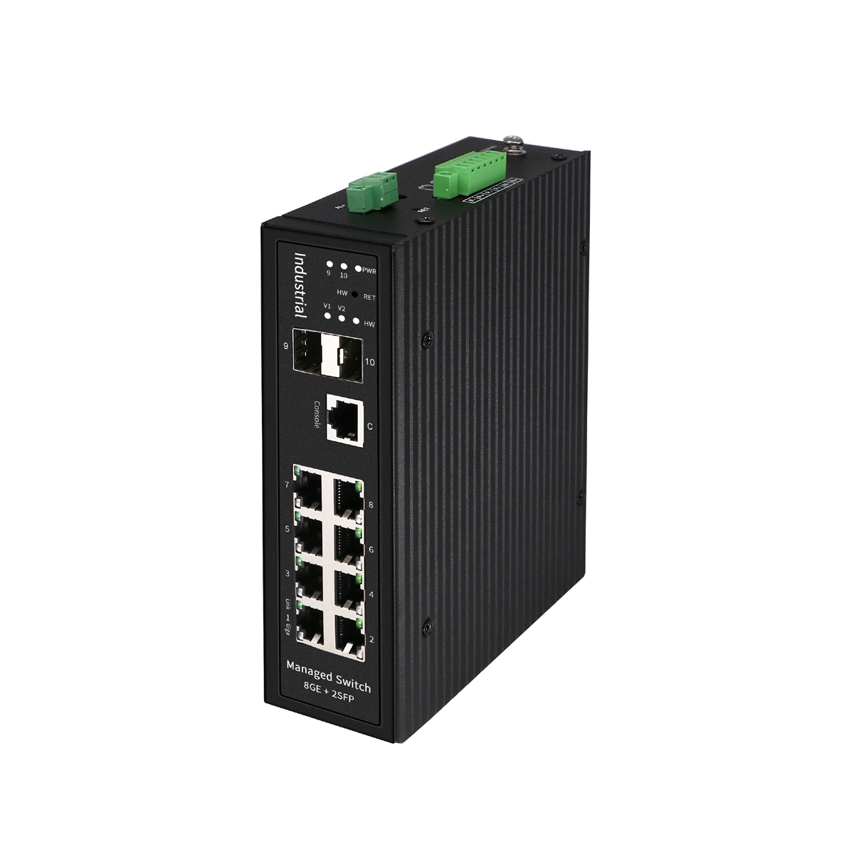 8ge+2SFP 10/100/1000Mbps Managed Industrial Network Switch Temperature and Humidity Sensors Can Be Connected