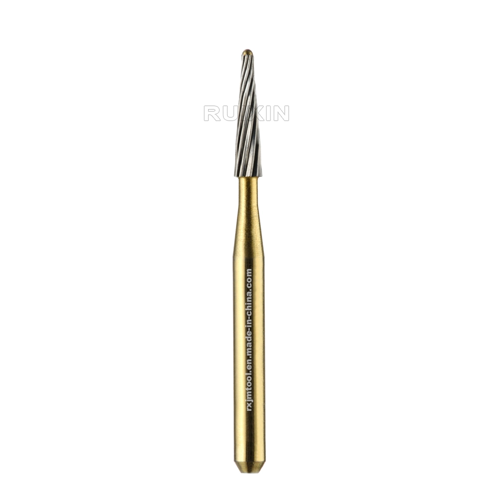 Best Quality Dental Milling Instruments FG Shank Polishing Tungsten Carbide Drill FG-7612G with Gold Plated