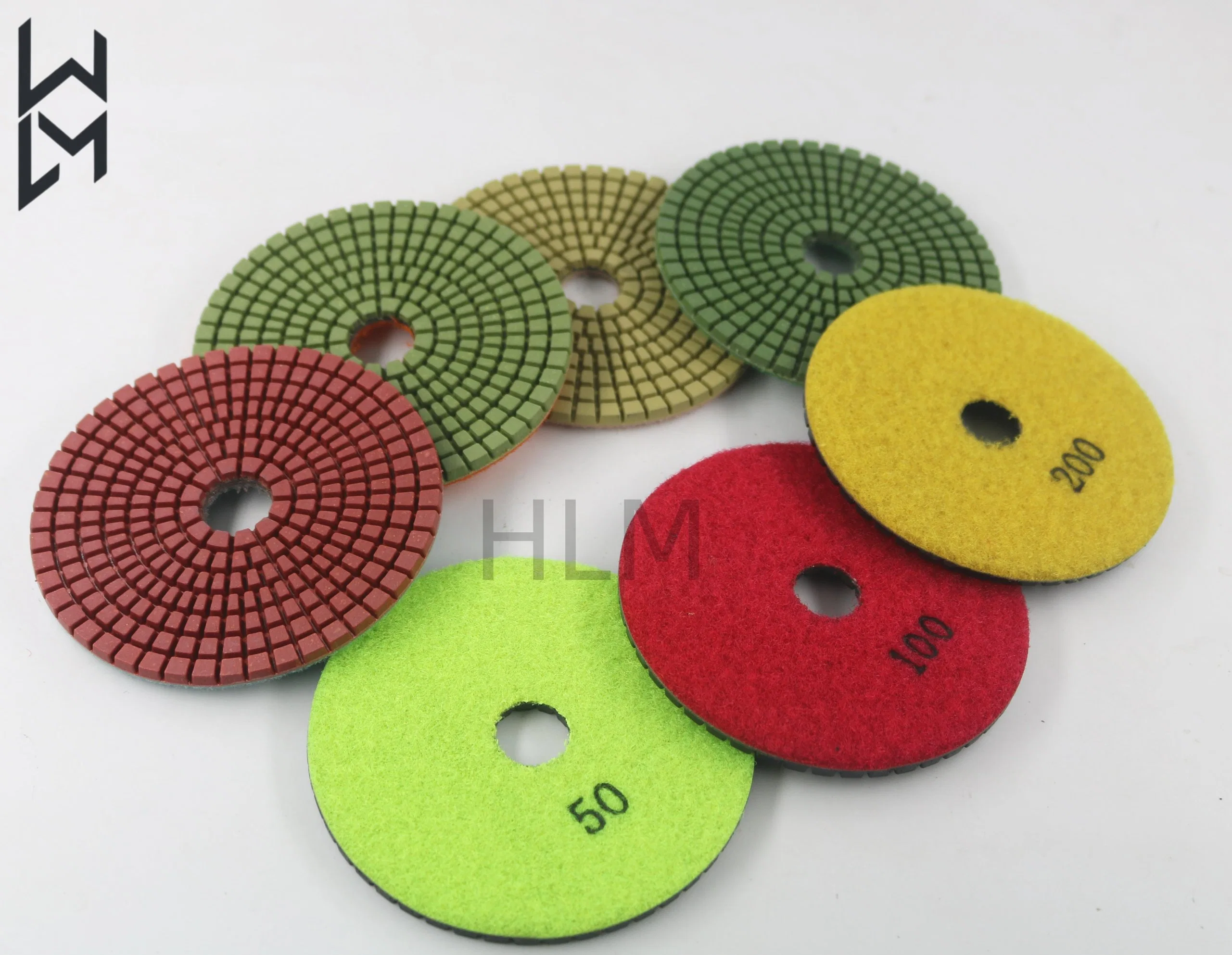 4&prime; &prime; Wet Diamond Polishing Pads 7 PCS for Grinding Granite Marble Concrete Stones