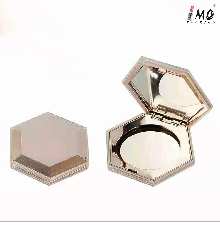 New Hot Sale Shiny Hexagonal Highlight Eyeshadow Compact Powder Case for Make up