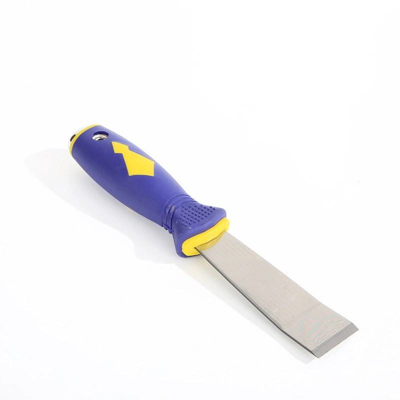 Good Quality Putty Knife 4 Inch Stainless Steel Blade Double Color Handle with Steel Tail Paint Scraper