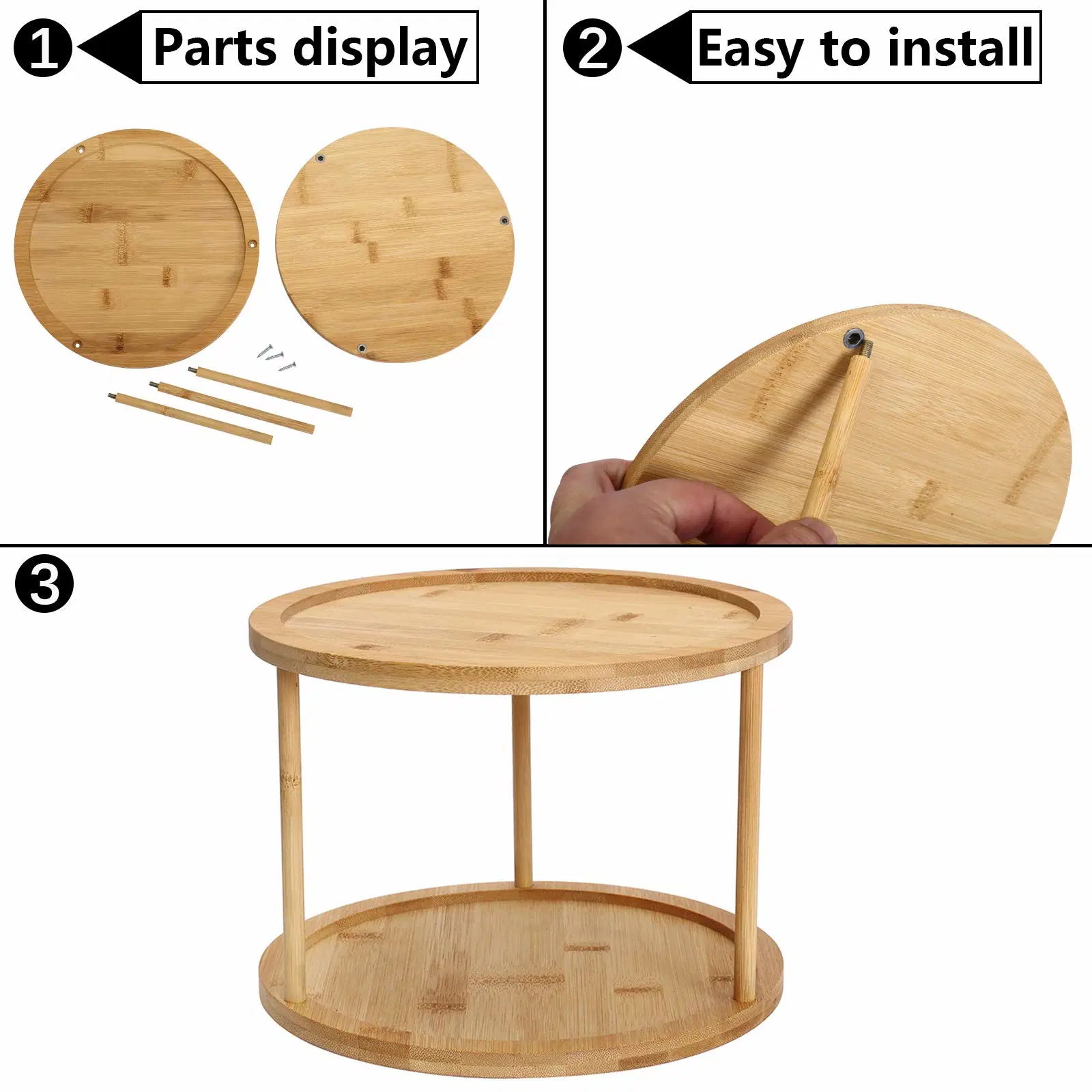 Bamboo Lazy Susan Drehteller Dekorieren Kuchen Plattenspieler Küche Aufbewahrung Des Standfußes