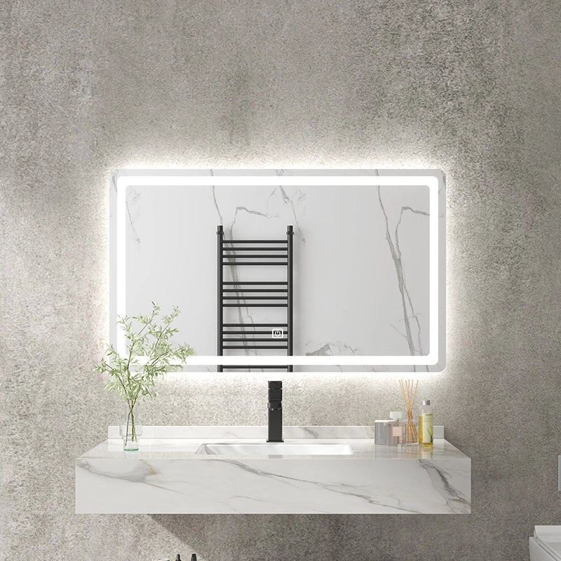 Quarto retangular com ecrã tátil toucador, casa de banho LED, para banho de parede Espelhos inteligentes