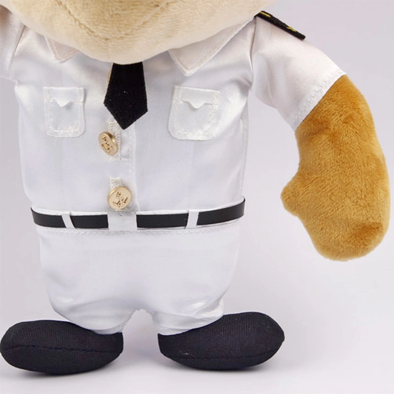 Custom Mascot Toy Wearing Navy Uniform 20cm Seal Plush Stuffed Animal OEM