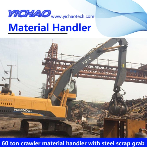 60ton Mobile Hydraulic Grapple Electric Material Handling/Handler Equipment with Long Boom