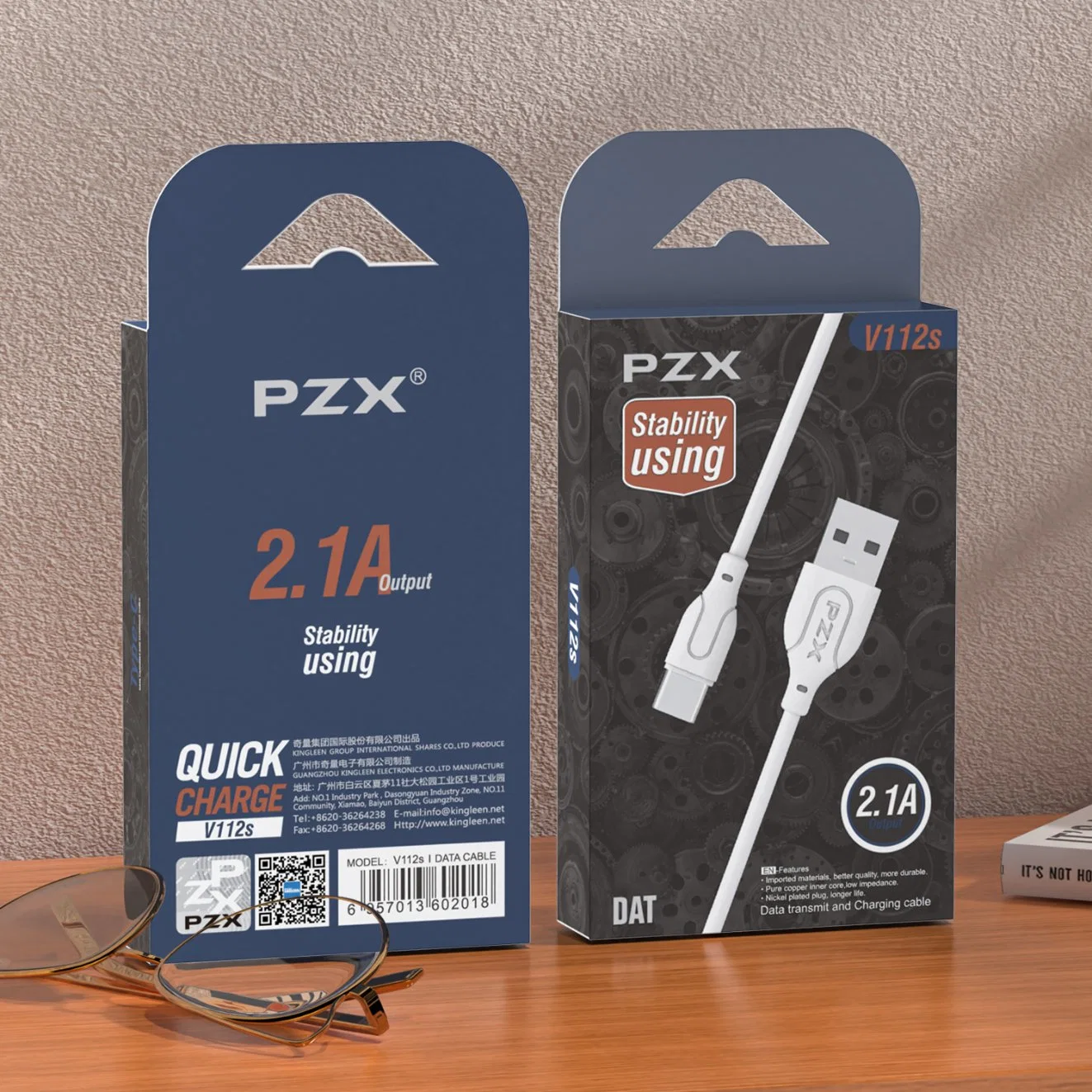 Pzx V112s 1m Wholesale/Supplier Quality Micro USB Data Cable Smart Charging Charger Cables Quick Mobile Charging Cable