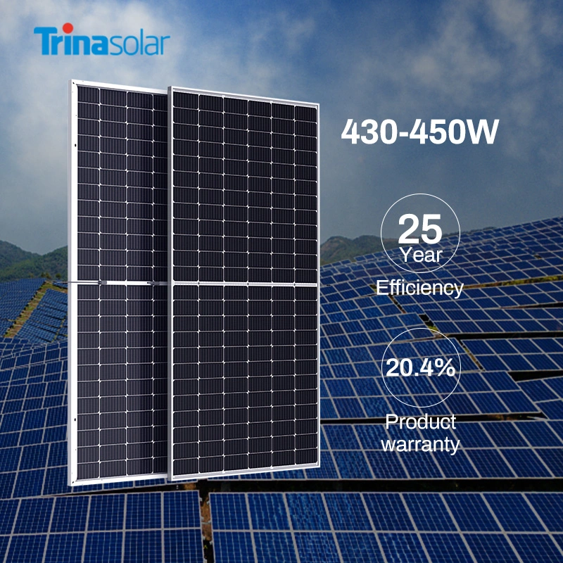 Trina 430 435 440 445 450 vatios WP Monocristalina silicio Módulo PV Panel solar para montaje en techo de uso industrial comercial Sistema