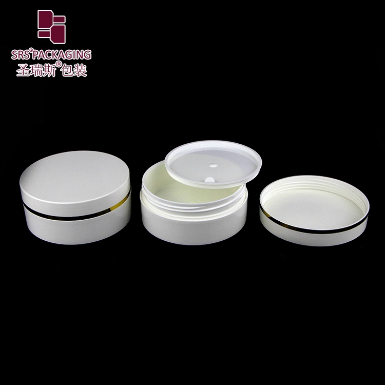 SRS 30ml 50ml 100ml 150ml 200ml 250ml 300ml Short Flat Double Wall PP Plastic Cream Jar for Hair Care Gel