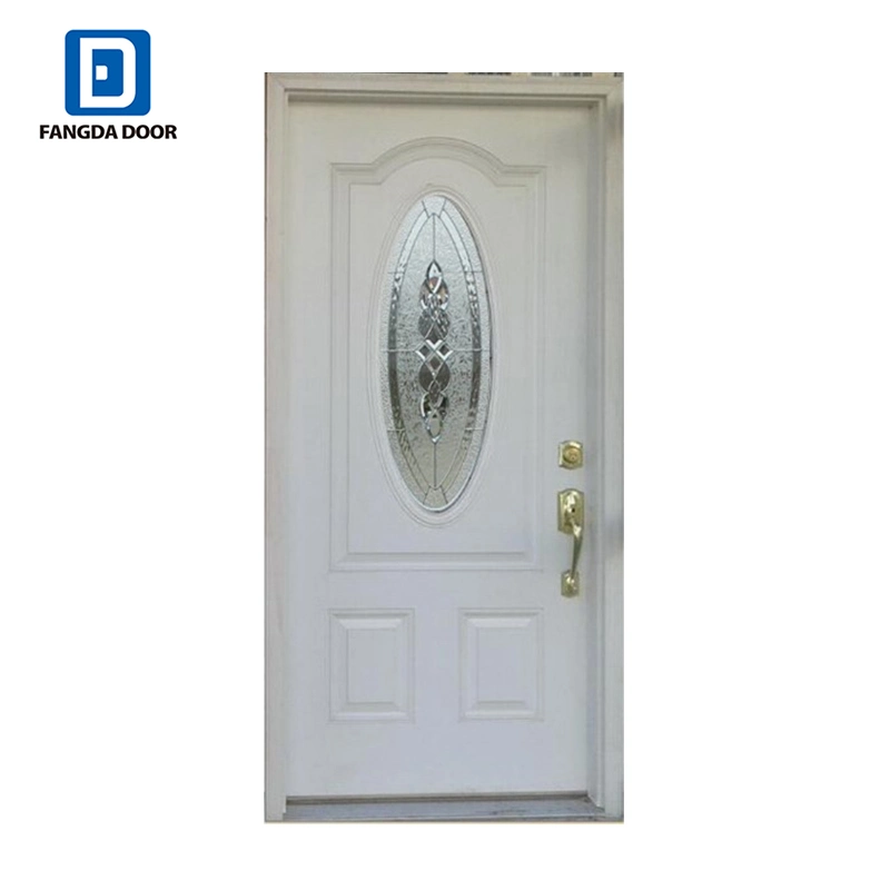 Bathroom Steel 3/4 Oval Glass Prehung Door