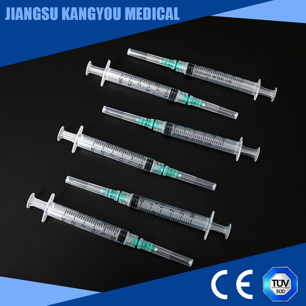 Plastic PE Pack or Blister 1-60ml Medical Device Luer/Slip Lock Injection Syringe with Needle