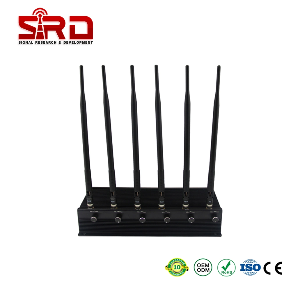 3G 4G Mobile Phone Signal Shielder Cellular Signal 6 Bands 20-6000MHz WiFi Desktop Signal Jammer