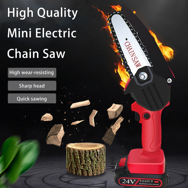 Upgraded Lithium Electric Saw, Rechargeable Small Handheld Electric Drill, Felling and Pruning Garden Power Tools