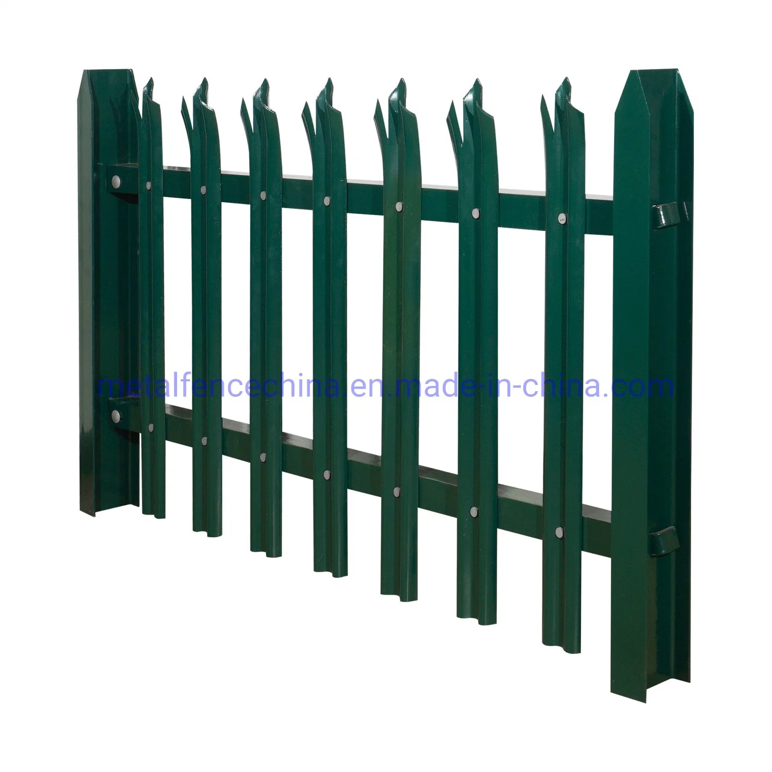 Grossista Black Powder Coated W Pale Steel Pale Palisade Security Fencing