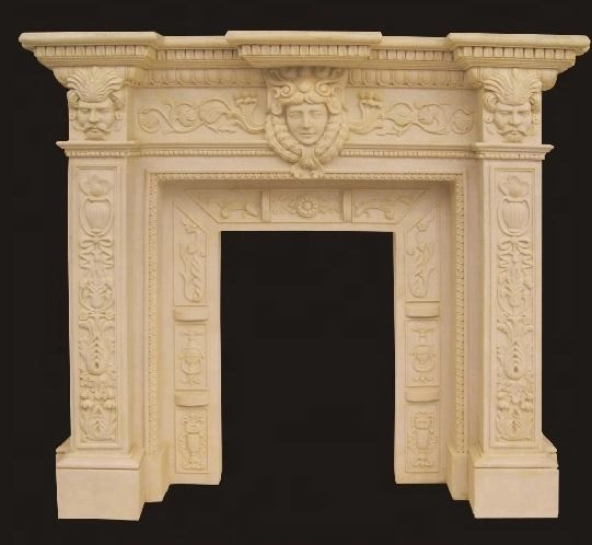 White Indoor Marble Fireplace (YXFP-007)