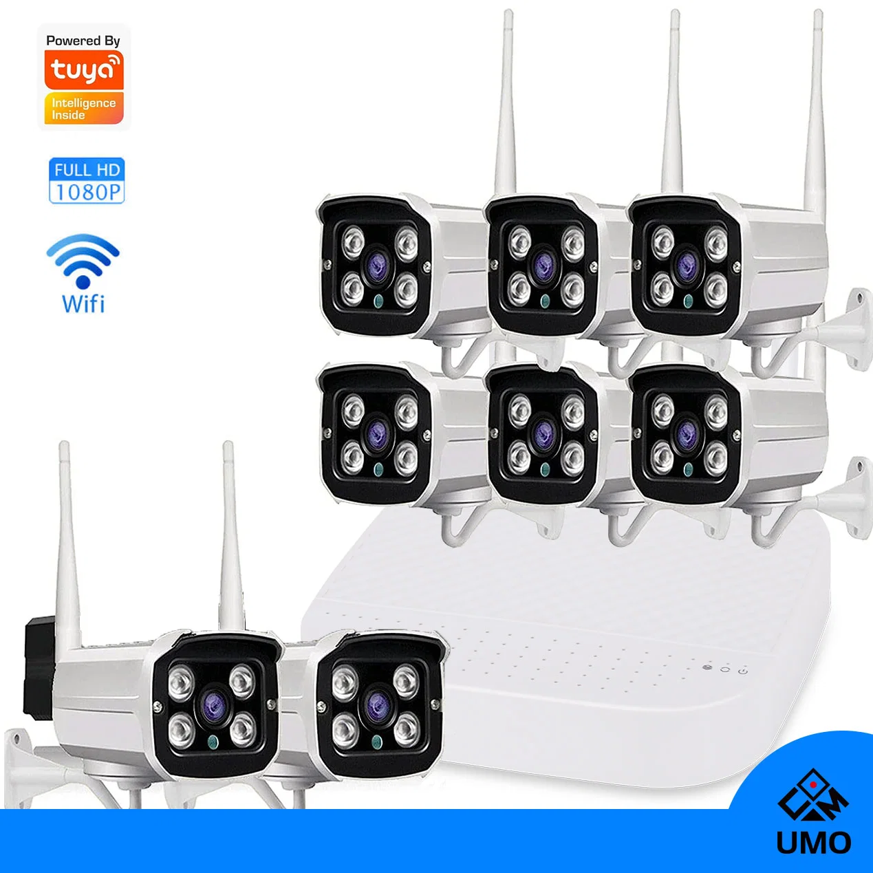 Tuya H. 265 NVR WiFi Kit sans fil HD 8 canaux caméra CCTV