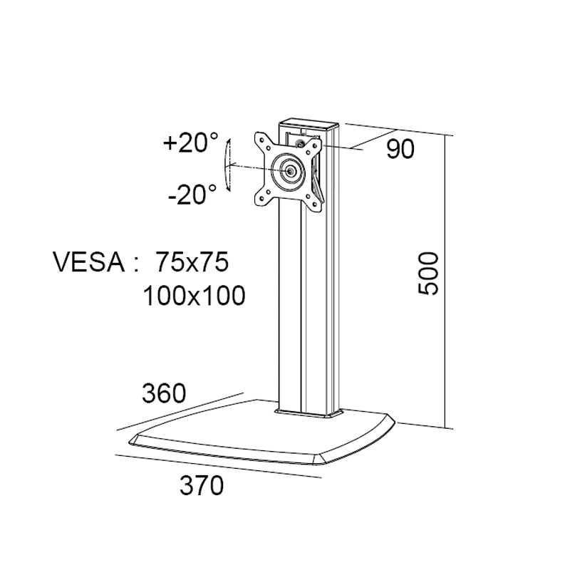 Monitor Desk Mount Stand with Base (LCD 0001A)