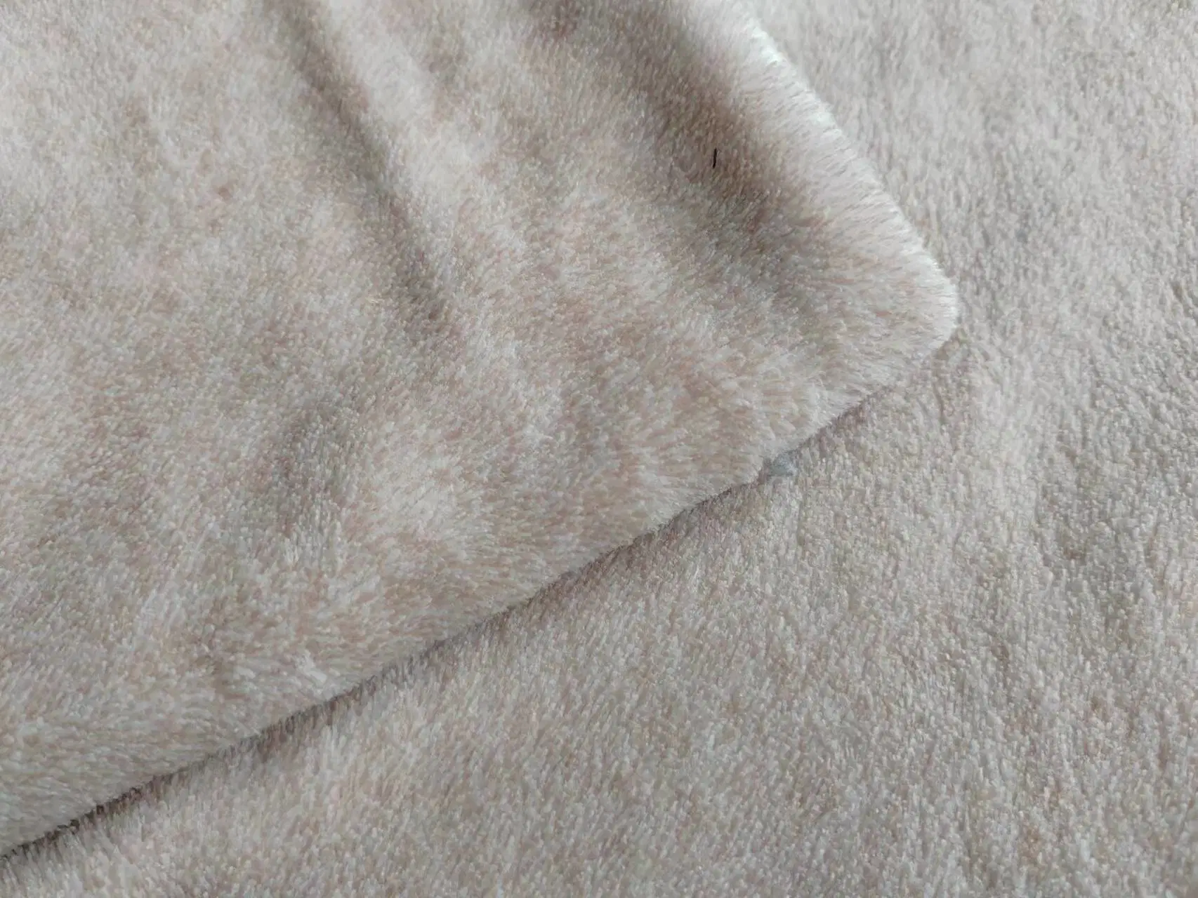 Recycled Polyester Melange 2-Tone Micro Coral Fleece Knitted Fabric Misty Rose 100% Polyester Soft Handfeel Warm for Garment, Blanket, Toys