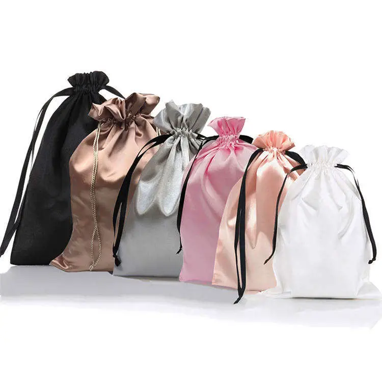 Wholesale/Supplier Market Custom Logo Satin Silk Drawstring Bag for Gift Packaging