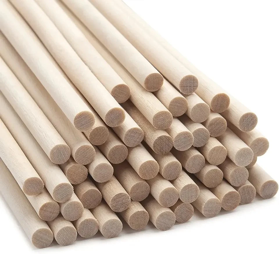 2023 Dieux de bois chevilles en bois Sticks en bois ronds pour l'artisanat, voyelles de macrâme, bâtons de bois franc non finis