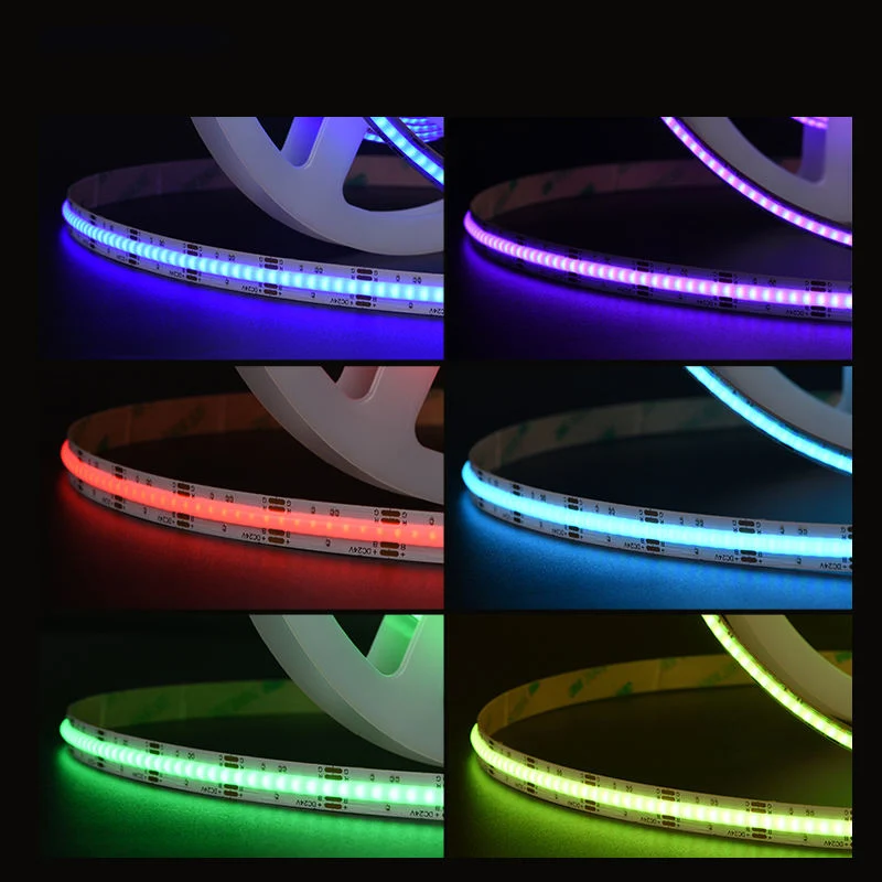 Customized Dotfree Red Blue Green Full Color LED Tape RGB COB Flex Strip Lights