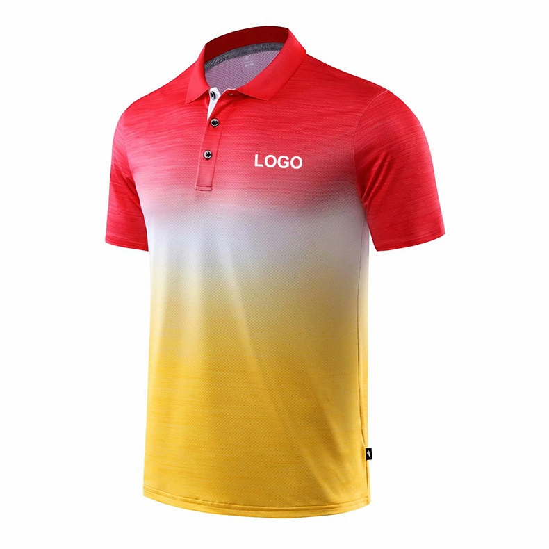 Unisex Couple Polo Shirt Sublimated Badminton Polo Shirt 100% Polyester Custom Running Sports Polo Shirt